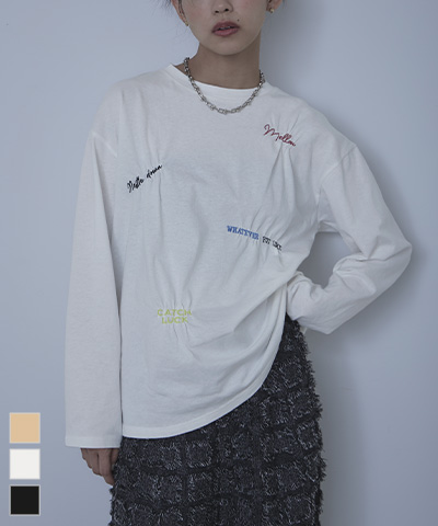 ランダム刺繍ロンT