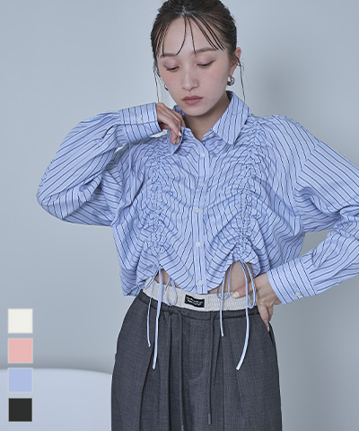 シャーリングショートシャツ