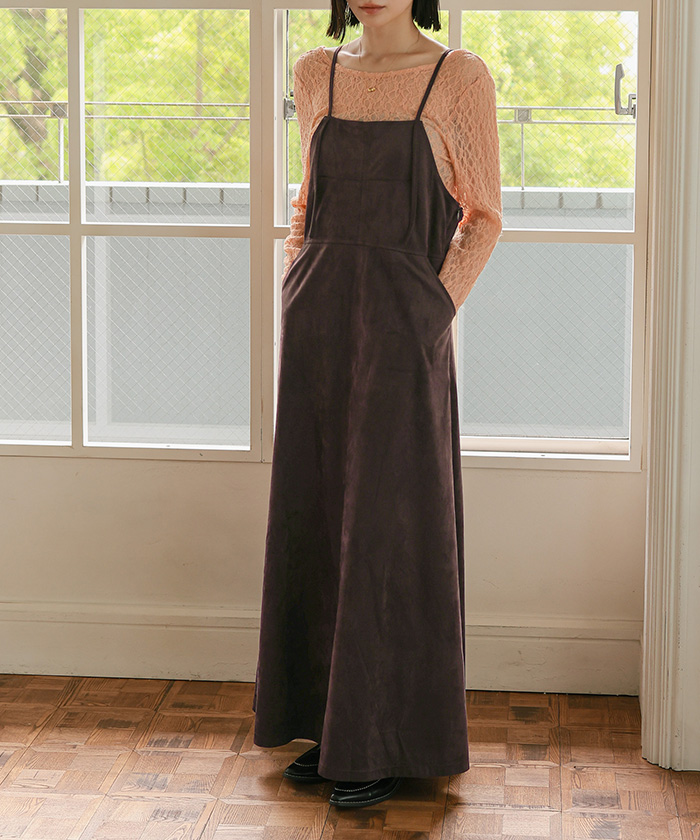 バックリボンスエードワンピース | miette