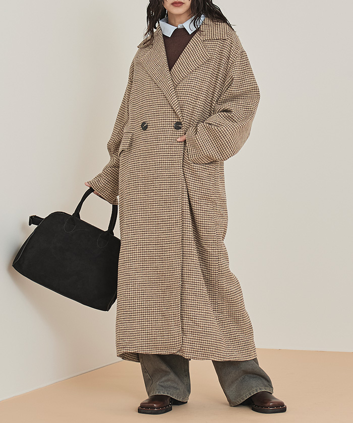 erika】 mecherie ミシェリ チェックロングコート erika