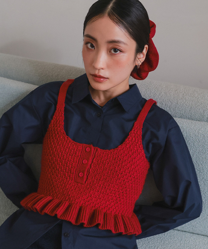 2点セット　VACANCY　ポロニット　miette　コーデュロイパンツ miette