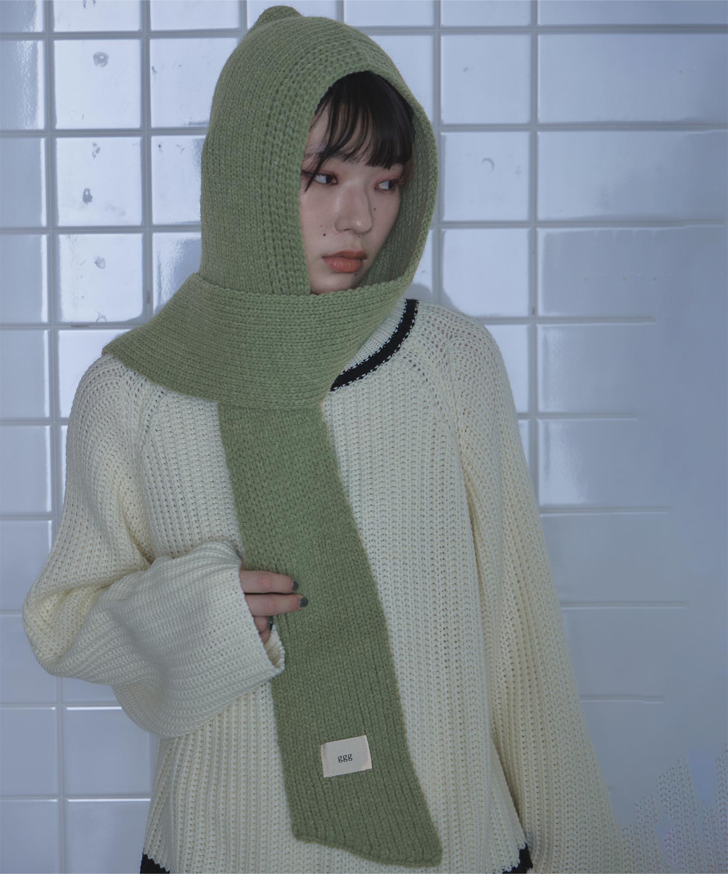 【新品】lemaire hood バラクラバ　ニット　フード　黒　Sサイズ 新品】lemaire hood バラクラバ ニット フード 黒 Sサイズ 新品