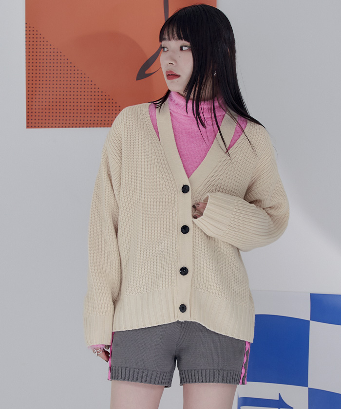 スリットVネックカーディガン | miette