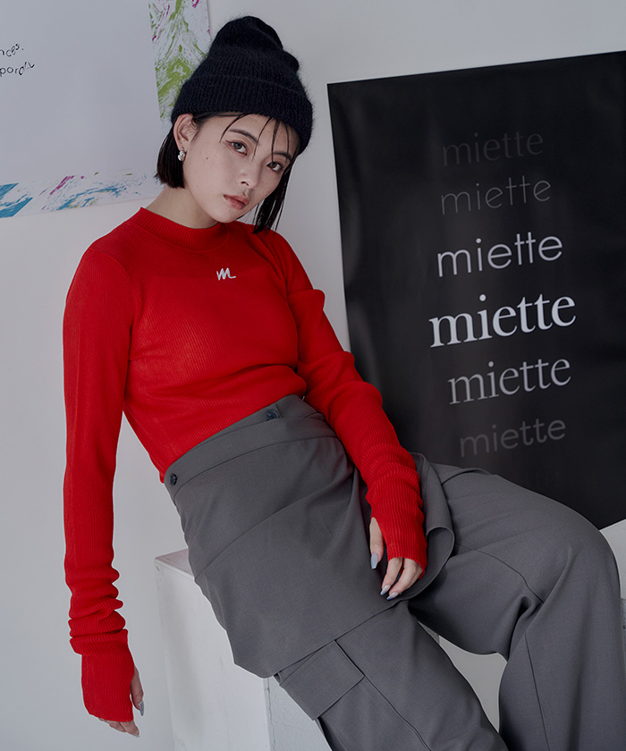 イニシャル刺繍ロングスリーブトップス〔メール便可／80〕 | miette