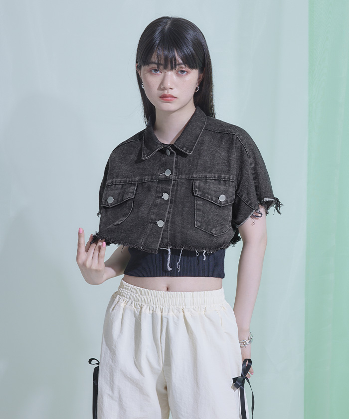 【VIP&関税込】CELINE クロップドジャケット 半袖デニム 半袖クロップドデニムジャケット〔メール便可／100〕 | miette