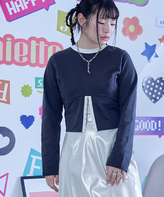 りえぴ※meer コルセットデザイントップス　グレー　23AW Meer.コルセットデザイントップス グレー りえぴ様専用※meer