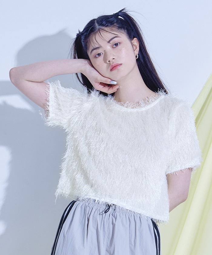 【メーテル999 】Blumarine レモンプリント 半袖ニット セール】 コットンメッシュ ハーフスリーブプルオーバー