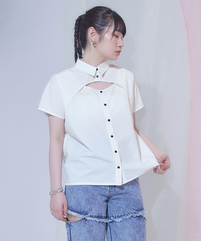 コッスィ〰️デコルテTシャツM.L2枚セット デコルテカットシャツ〔メール便可／100〕 | miette