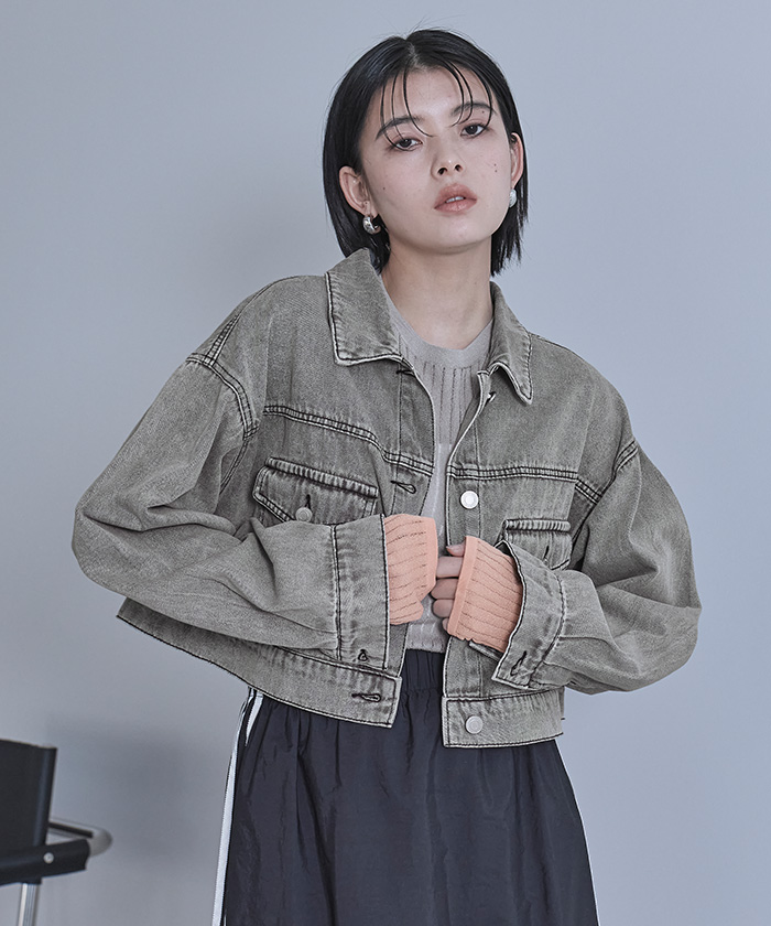 ボアミックス デニムジャケット M〜2XL ショート imgrc0098536749.jpg