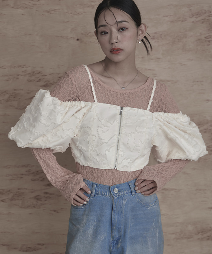 Molly 研く Goddard シャーリングタフタトップス ビスチェ