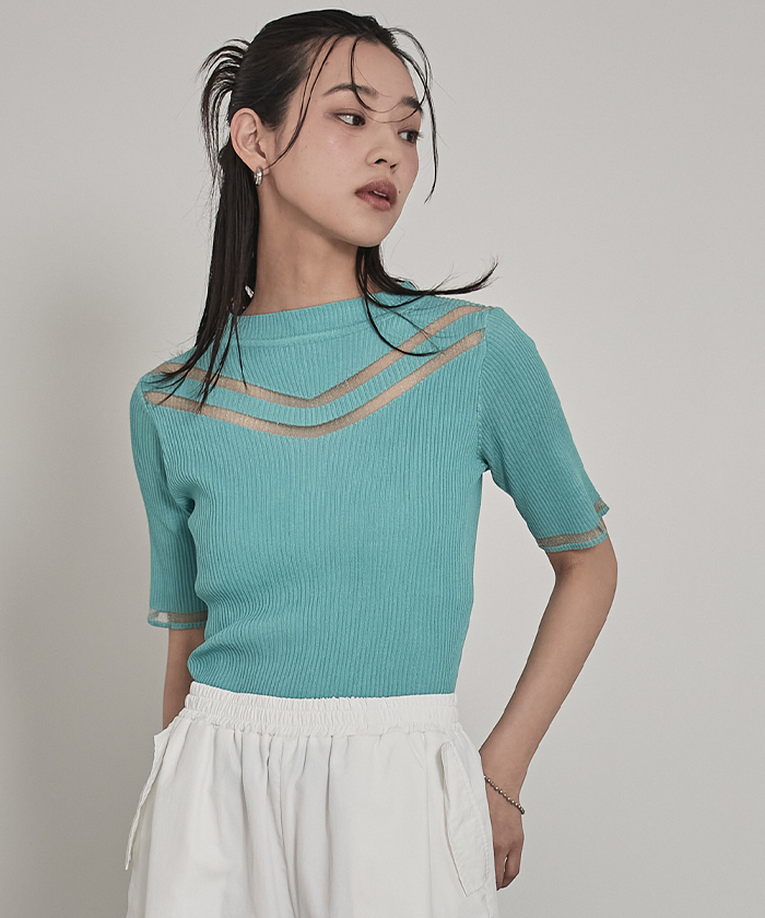 シアーライン5分袖プルオーバー〔メール便可／90〕 | miette