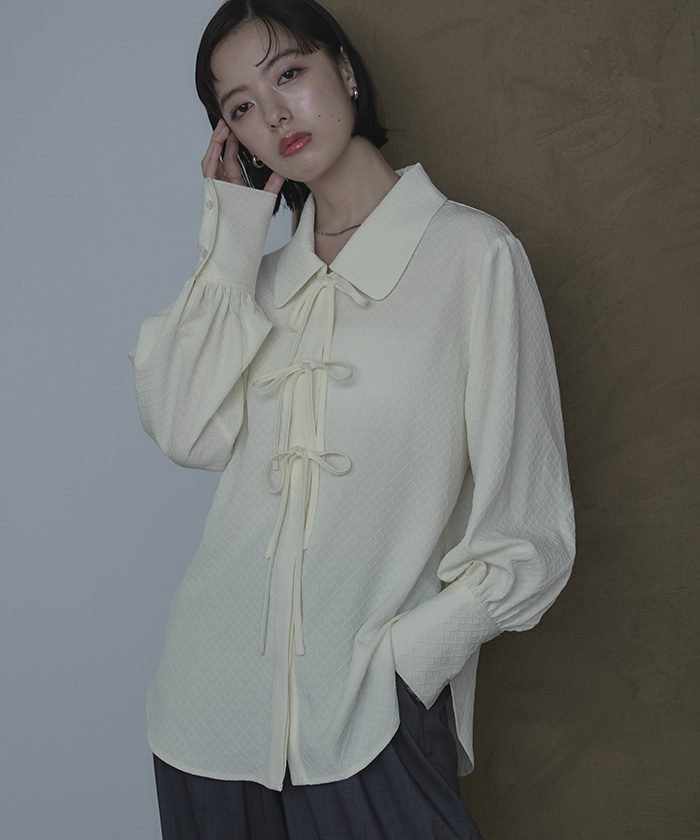 ビッグカラーフロントリボンブラウス | miette