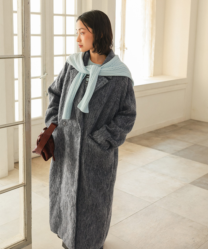 シャギーダブルチェスターロングコート | miette